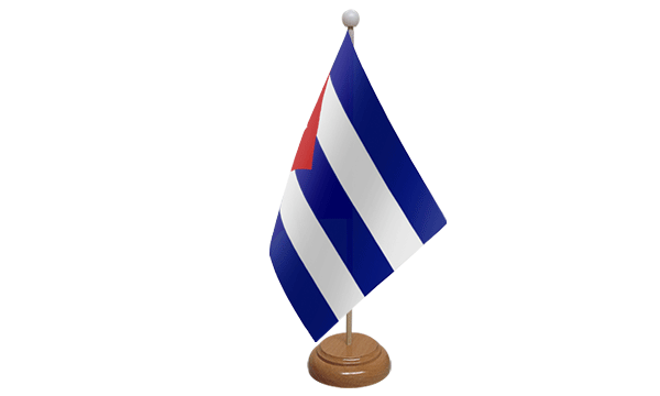 Cuba Small Flag with Wooden Stand